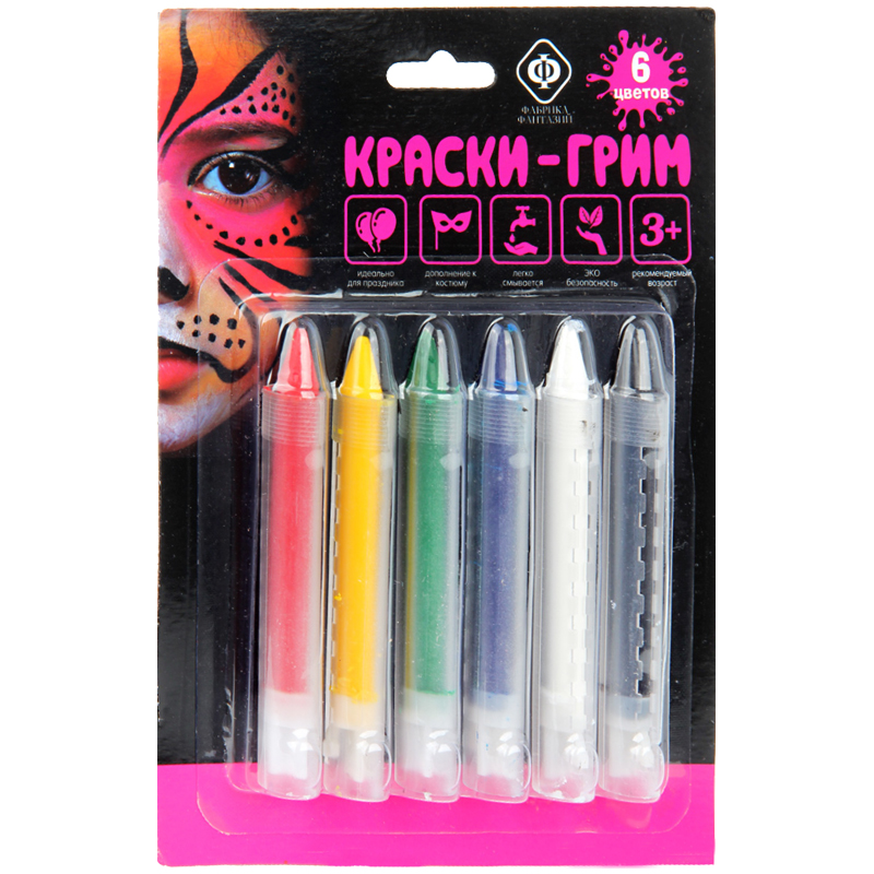 Карандаши для грима Фабрика фантазий, 06 цветов, блистер