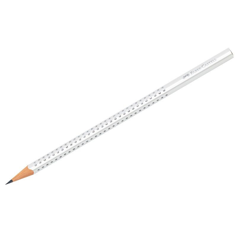 Карандаш ч/г Faber-Castell "Sparkle Spring" B, трехгран., заточен., белый