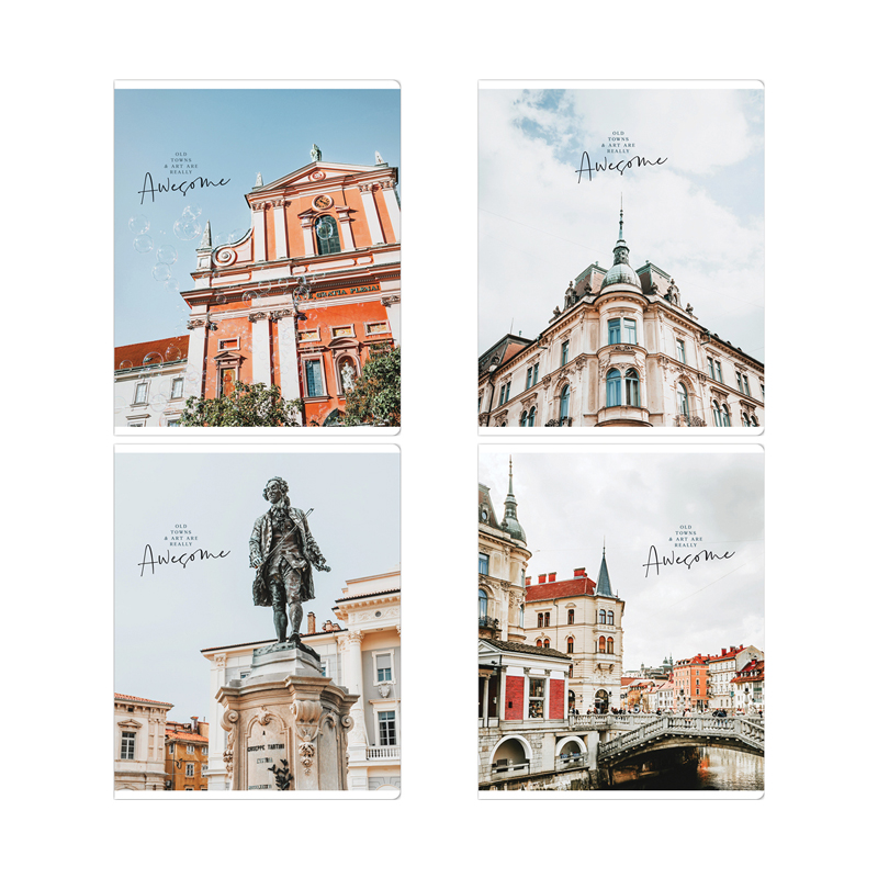 Тетрадь 48л., А5, клетка Greenwich Line "Awesome towns", матовая ламинация, 70г/м2