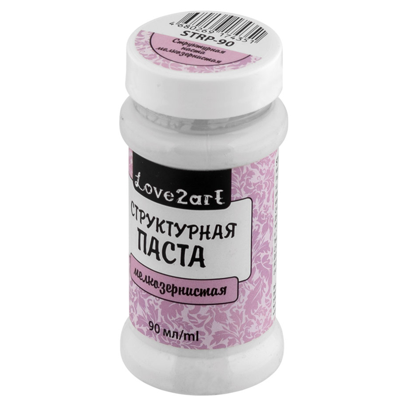 Паста структурная мелкозернистая для декупажа Love2art, белый, 90мл