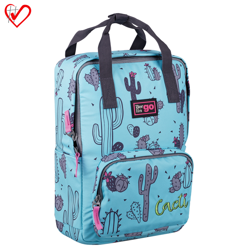Рюкзак Berlingo Casual "Cacti" 36*24*14см, 1 отделение, 3 кармана, уплотненная спинка