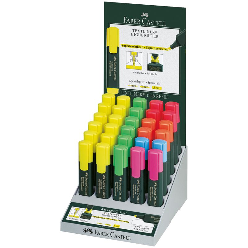 Текстовыделитель Faber-Castell "48" ассорти, 1-5мм, дисплей