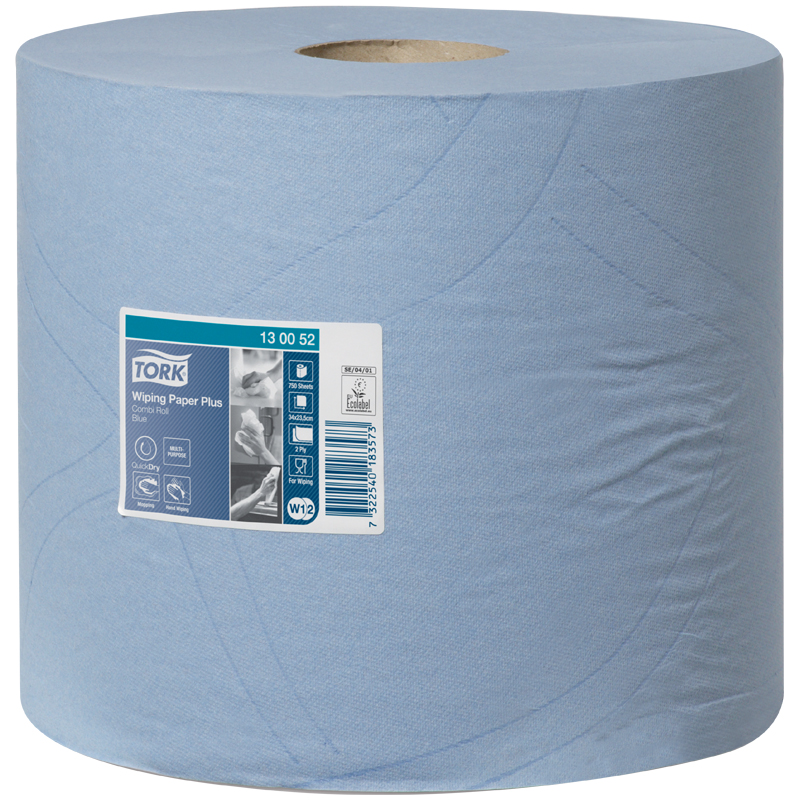 Протирочная бумага в рулонах Tork "Advanced"(W1/W2) ЦВ, 2-слойная, 255м/рул., синий