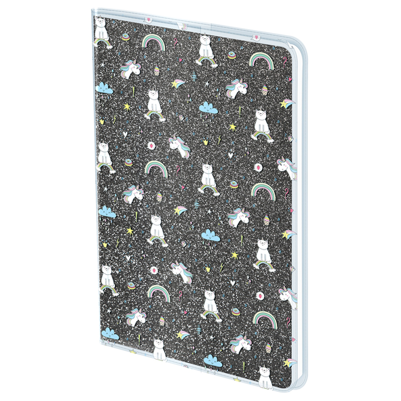 Записная книжка B6, 80л., ПВХ+глиттер, Greenwich Line "Unicorns"