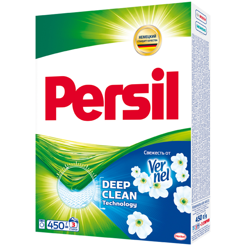 Порошок для машинной стирки Persil "Свежесть от Vernel", для белого белья, 450г