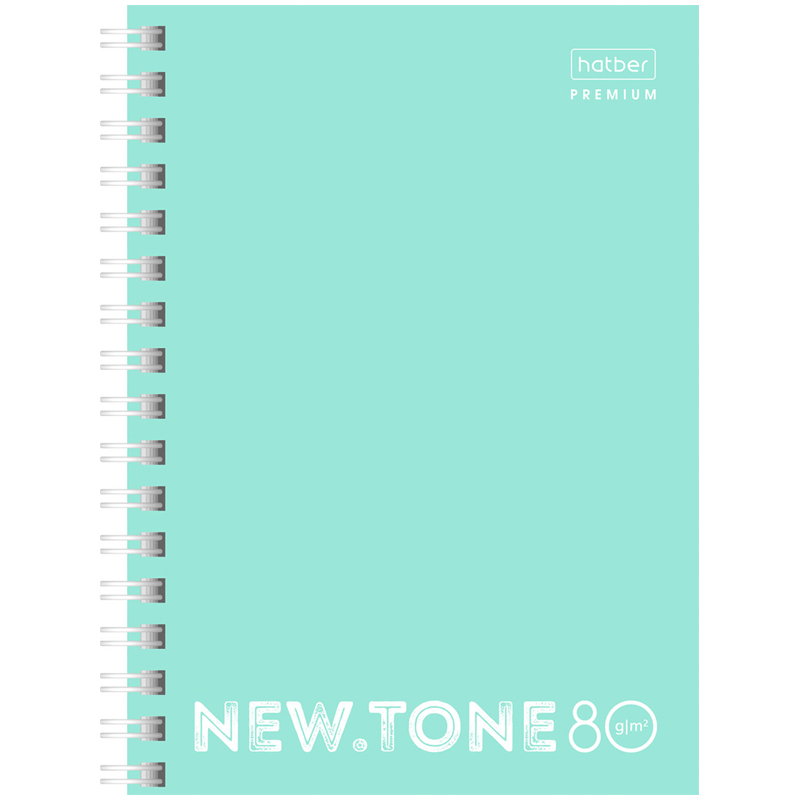Записная книжка А6 80л. на гребне Hatber "NEWtone Pastel. Мята", 80г/м2, пластиковая обложка