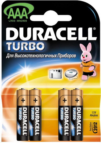 Элемент питания LR03 DURACELL TURBO LR03 4Bl
