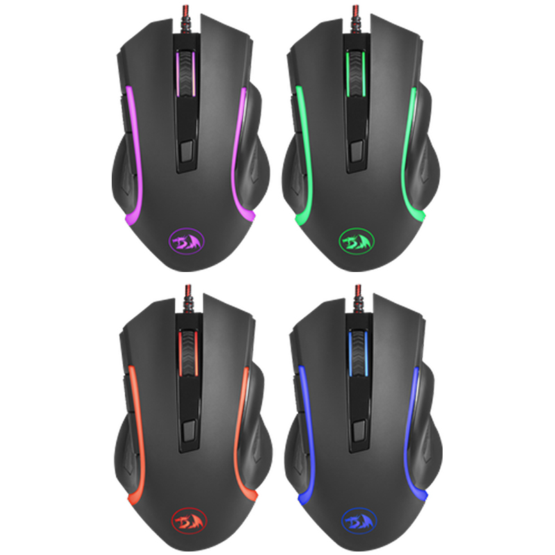 Мышь игровая Redragon Nothosaur, USB, 1000-3200dpi, с подстветкой, черный, 5btn+Roll