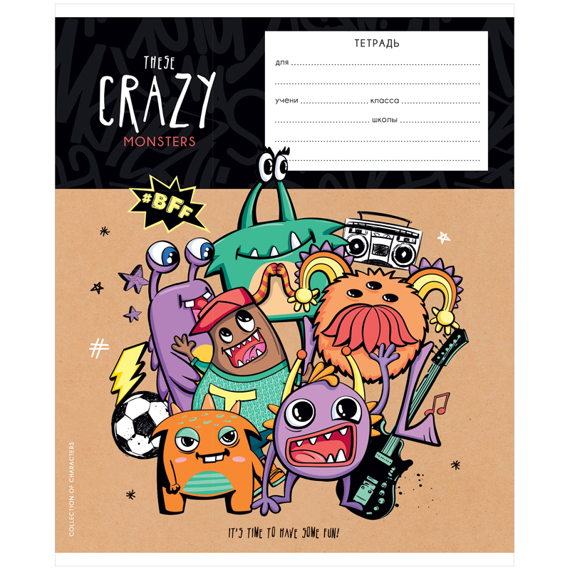 Тетрадь 24л., клетка ArtSpace "Рисунки. Crazy monsters"