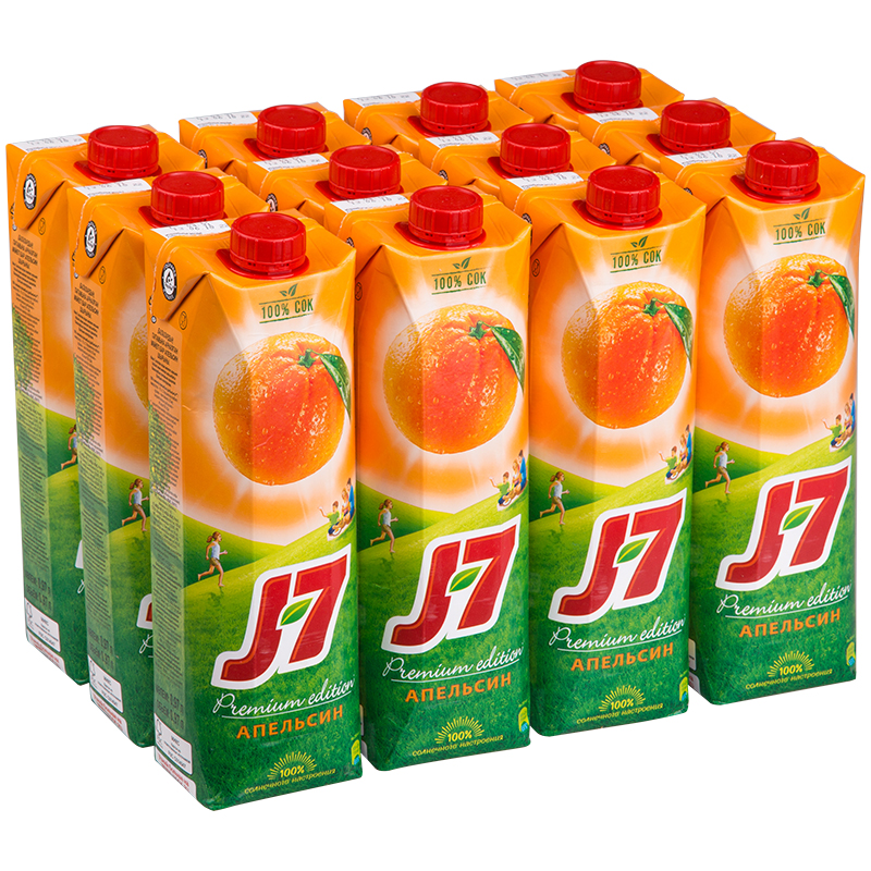 Сок J7, апельсин, 0,97л, картонная упаковка