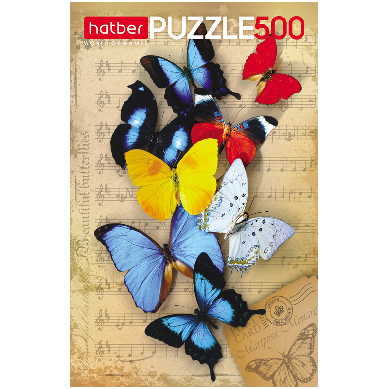 Пазл  500 эл. Hatber "Бабочки"