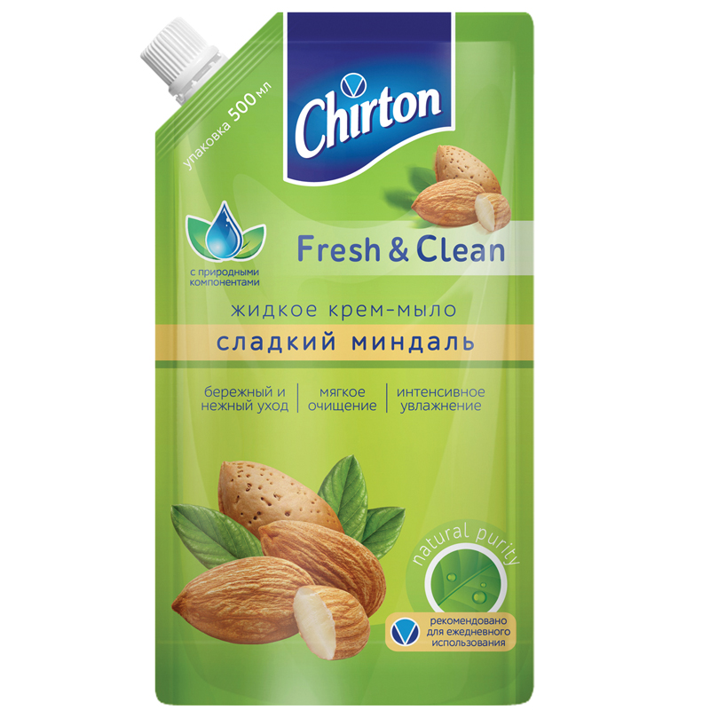 Мыло-крем жидкое Chirton "Сладкий миндаль", дой-пак, для дозаторов, 500мл