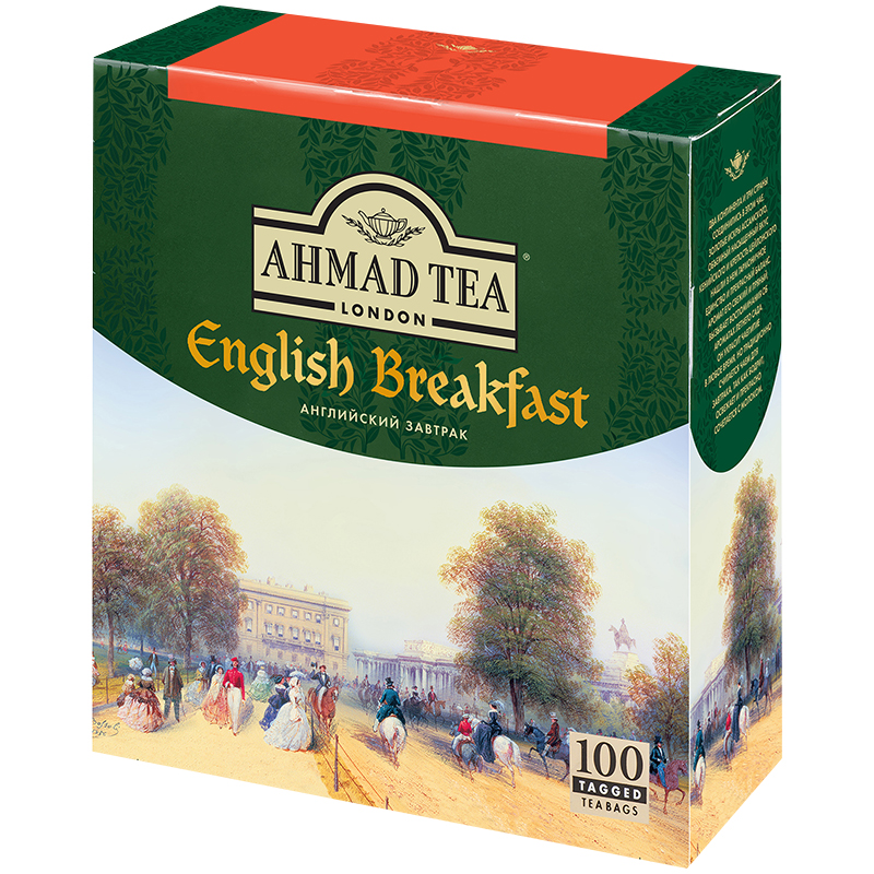 Чай Ahmad Tea "Английский завтрак", черный, 100 пакетиков по 2г