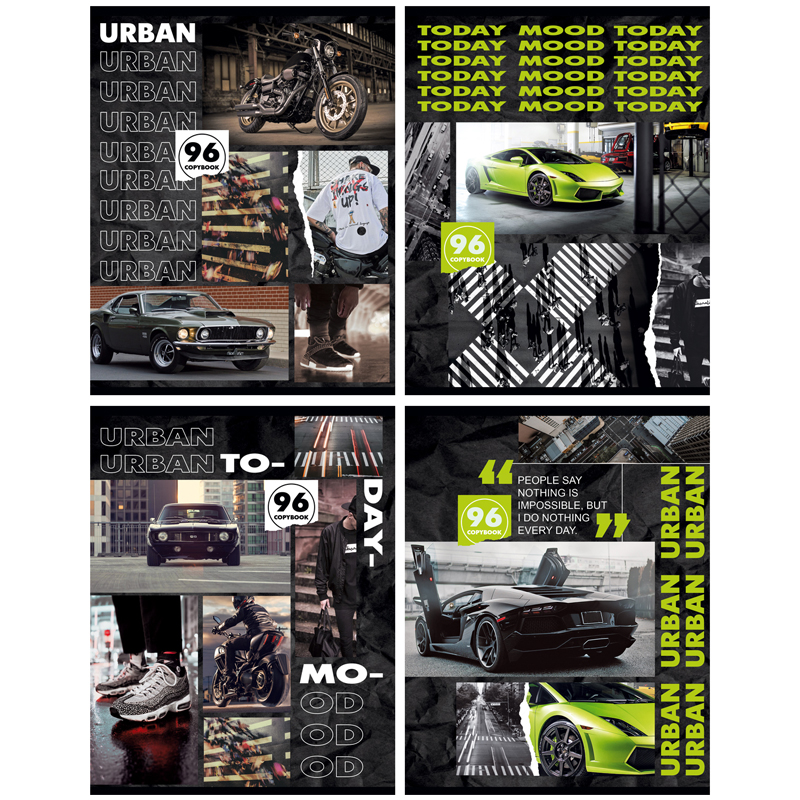 Тетрадь 96л., А5, клетка BG "Urban", эконом