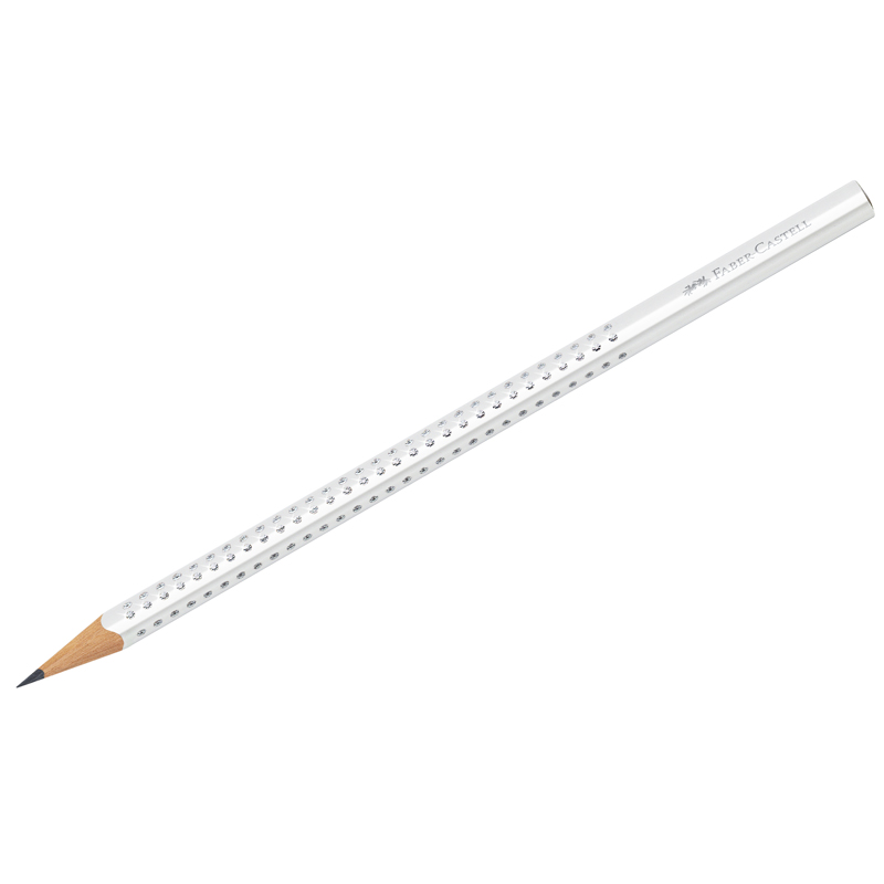 Карандаш ч/г Faber-Castell "Sparkle" B, трехгран., заточен., корпус белый