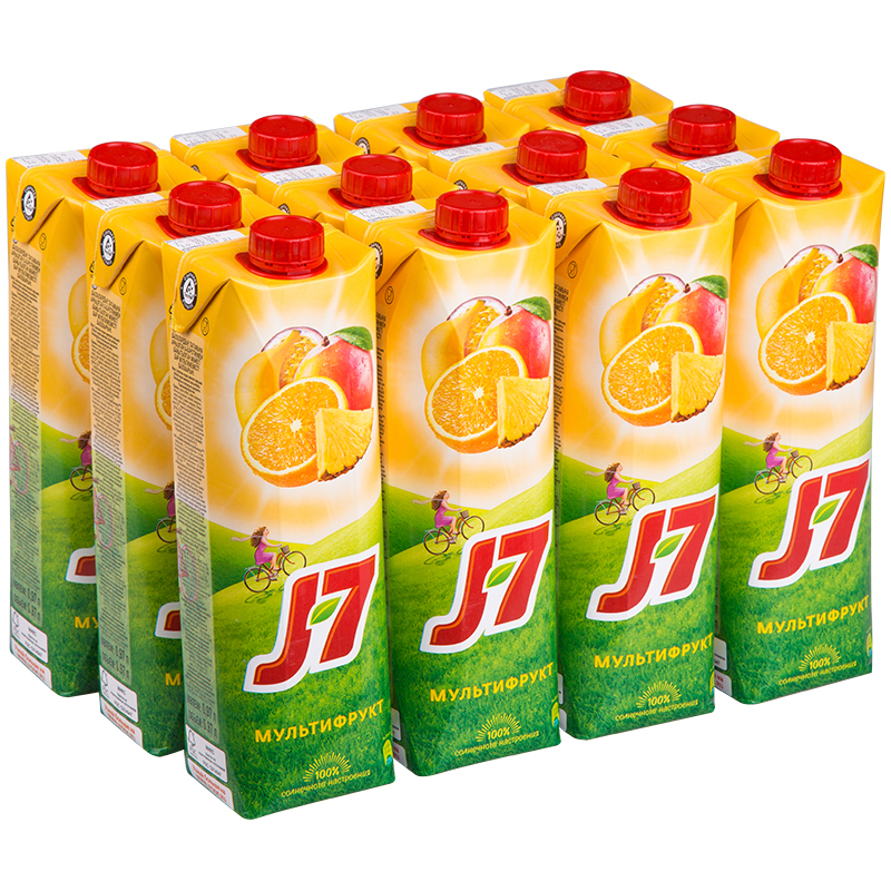 Нектар J7, мультифрукт, 0,97л, картонная упаковка