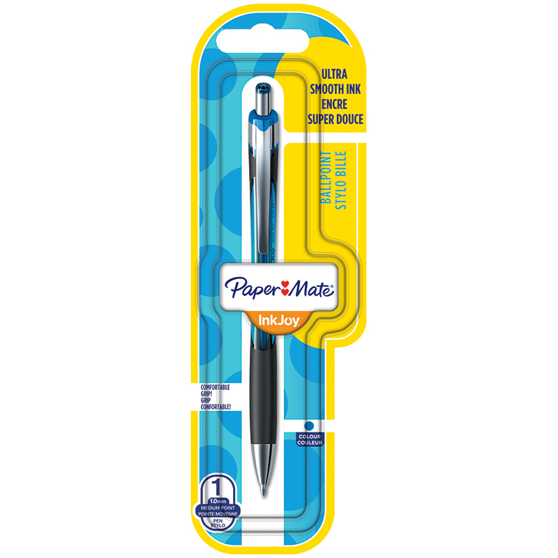 Ручка шариковая автоматическая Paper Mate "InkJoy" 550 RT синяя, 1,0мм, грип, блистер