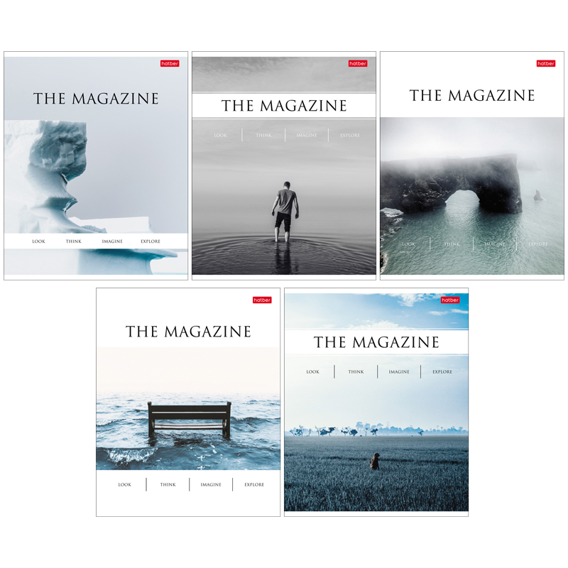 Тетрадь 96л., А5, клетка Hatber "The magazine", выборочный лак