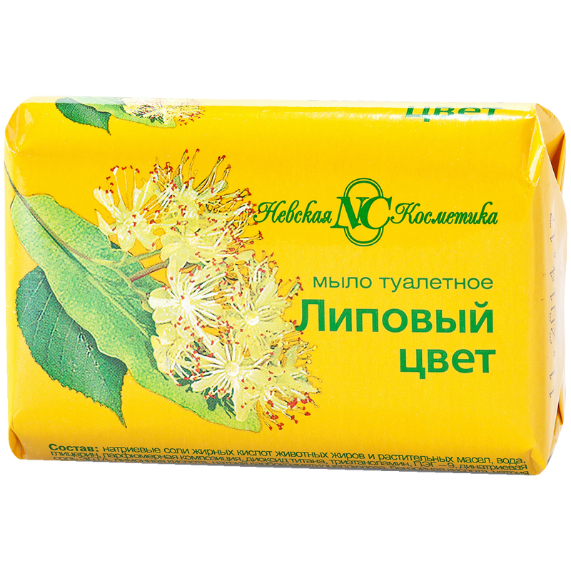 Мыло туалетное Невская Косметика "Липовый цвет", бумажная обертка, 90г