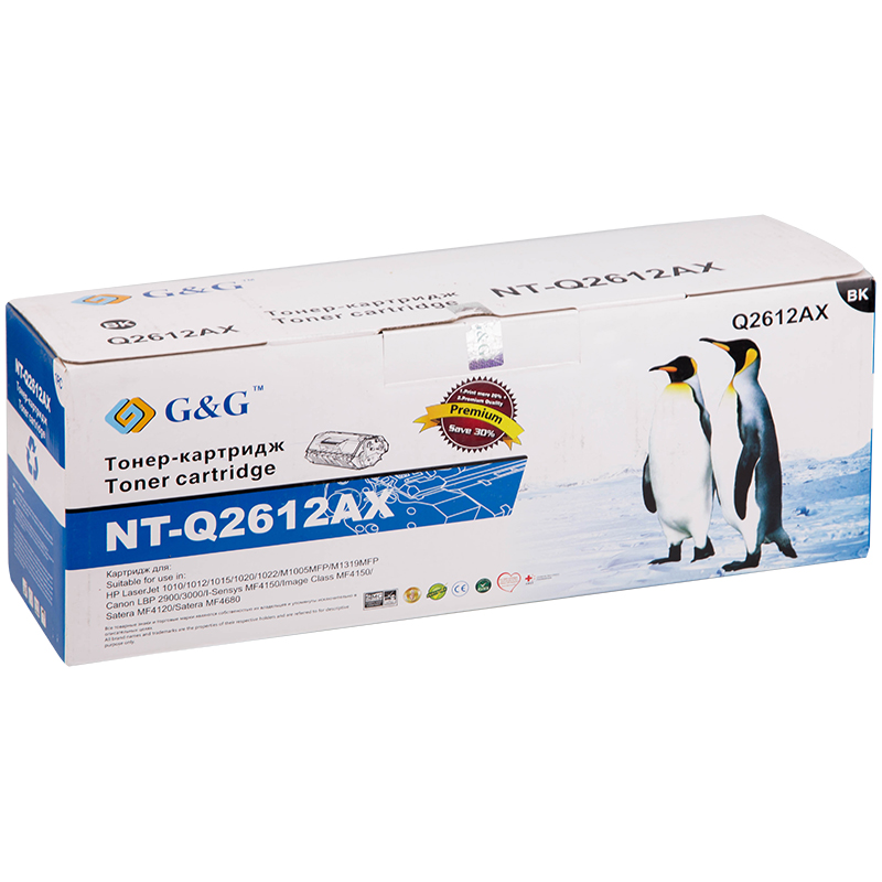 Картридж совм. G&G Q2612AX черный для HP  LJ 101х, 102х, 3015, 30хх, M1005, M1319F