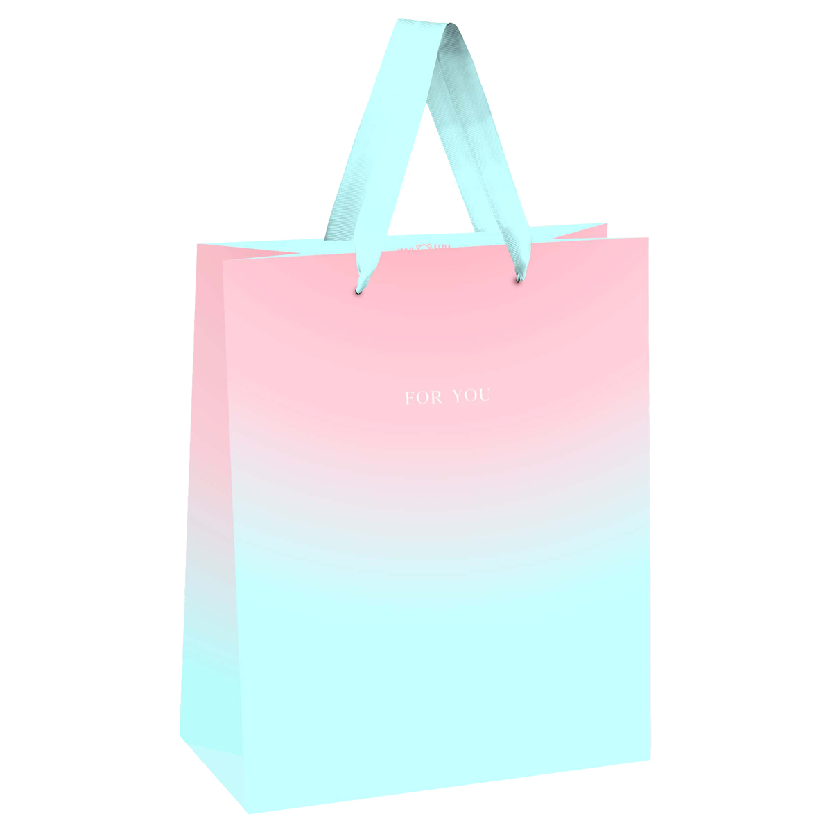Пакет подарочный 18*23*10см MESHU "Duotone. Mint-Pink gradient", отд. фольгой, матовая ламинация
