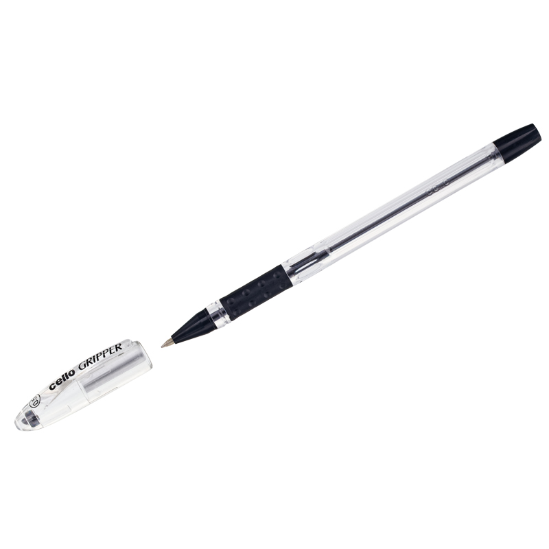 Ручка шариковая Cello "Gripper I" черная, 0,5мм, грип, штрих-код