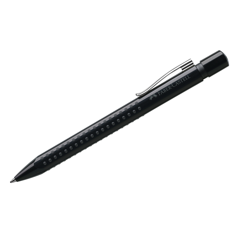 Ручка шариковая автоматическая Faber-Castell "Grip 2010" синяя, 1,0мм, трехгран., черная