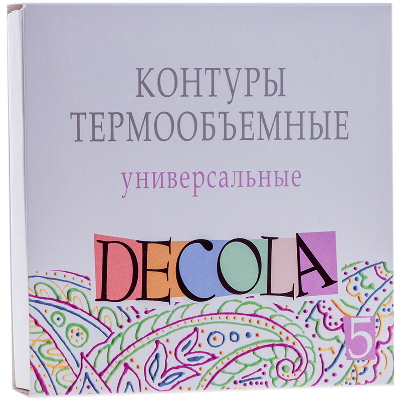 Контуры объемные универсальные Decola "Пуффи", 05 цветов, 9мл, картон