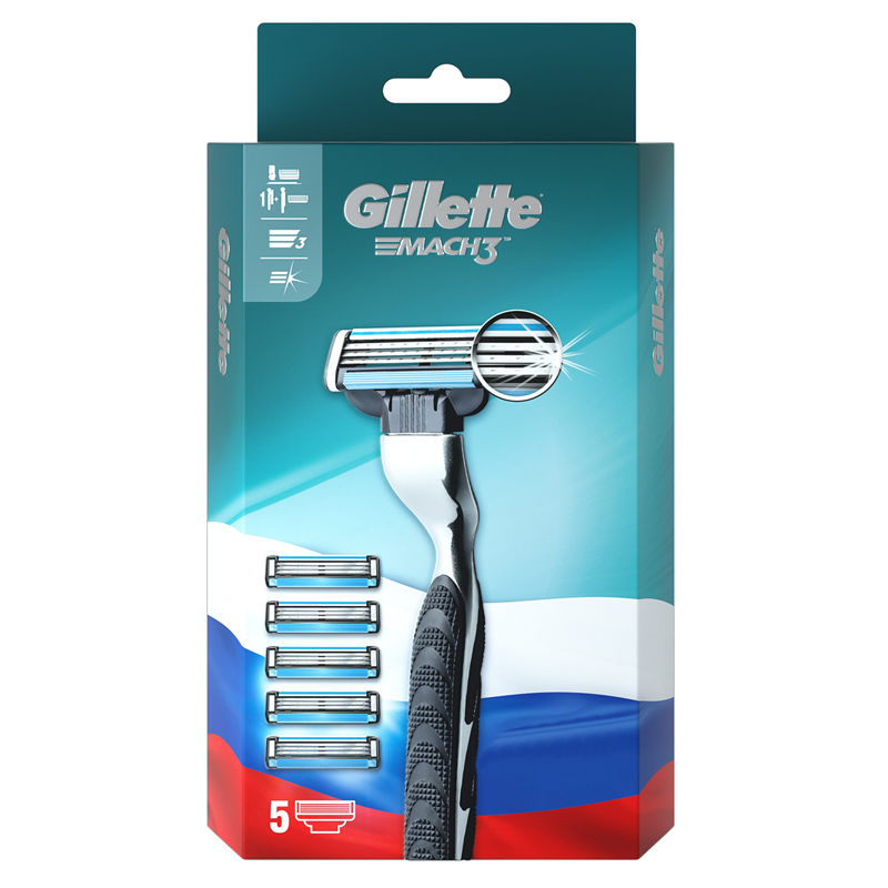 Станок для бритья Gillette "Mach3" + 5 кассет