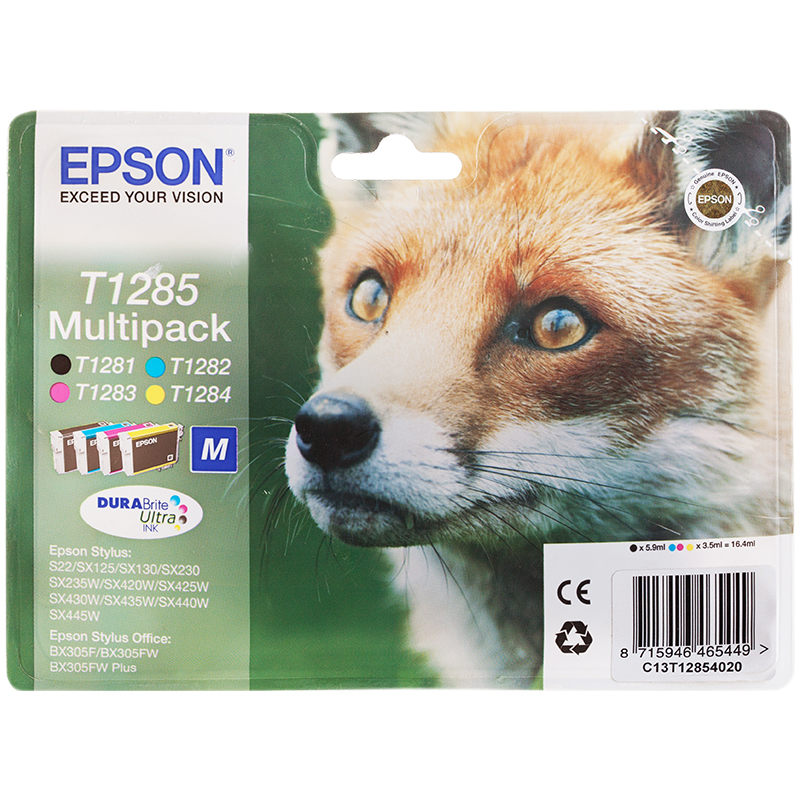 Набор картриджей ориг. Epson T1285 (Bk,C,M,Y) для S22/SX125/130/230/235/420/425/430/435