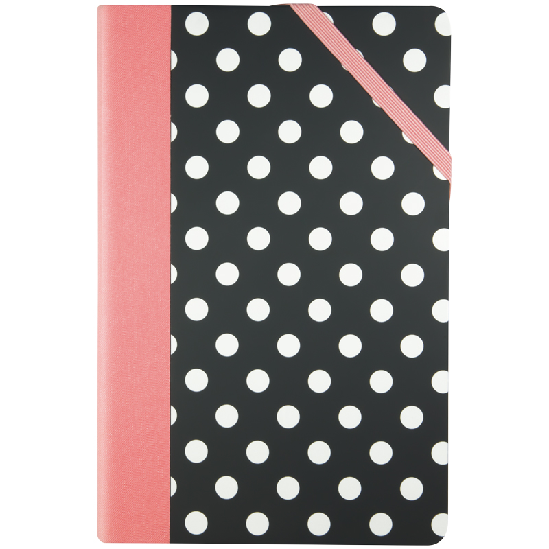 Ежедневник недатированный, A5, 104л., пластик, Milan "Dots", черный