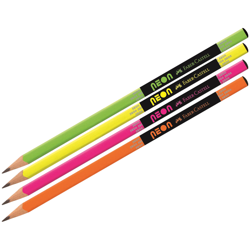 Карандаш ч/г Faber-Castell "Neon" HB, трехгран., заточен.