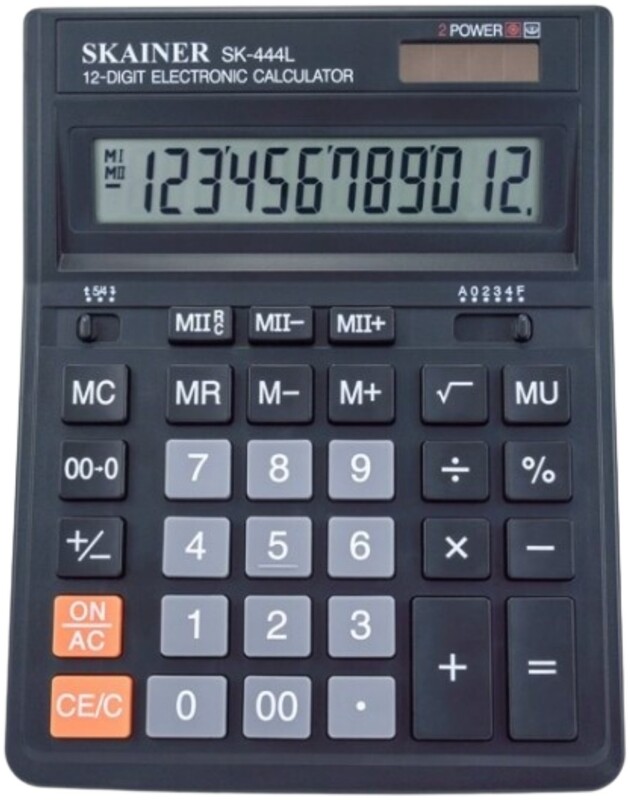 Калькулятор настольный Lamark SK-444L, большой (153х199 мм), 12 разрядов, двойное питание, черный