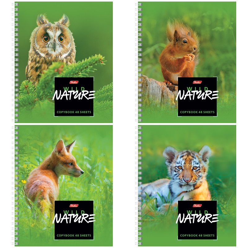Тетрадь 48л., А5, клетка на гребне Hatber "Wild Nature"