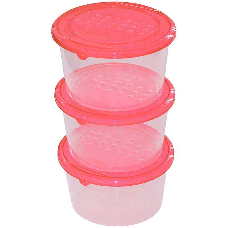 Набор контейнеров для СВЧ и хранения продуктов PlastTeam "Pattern", круглые, 3шт., 0,8л