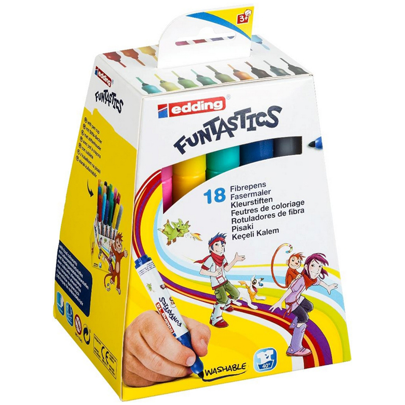 Фломастеры Edding "14 Funtastics", 18цв., 3,0мм, картон