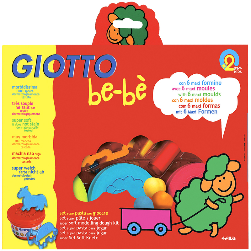 Масса для лепки "GIOTTO be-be Super Modelling Dough set" 3 цвета*100гр + инструменты