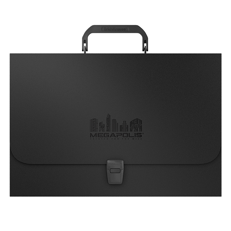Папка-портфель 1 отделение Erich Krause "Megapolis" A4, 375*253*42мм, 1000мкм, черный