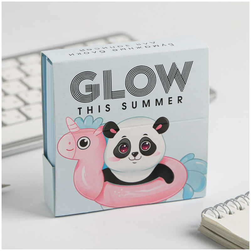 Блок для записи ArtFox "Glow this summer", 9*9*3см, 250л., картонный футляр