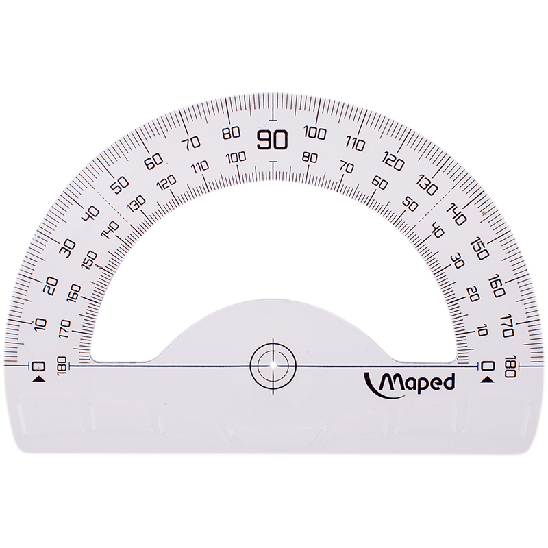 Транспортир 12см, 180° Maped "Geometric", пластик, прозрачный, европодвес
