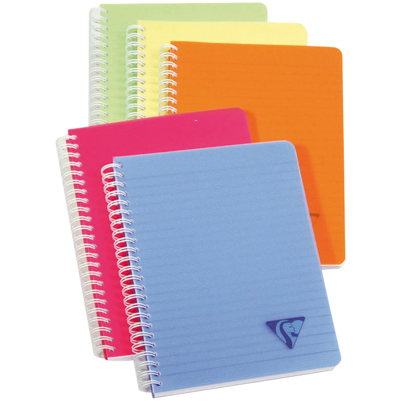 Тетрадь 90л., А5, клетка на гребне Clairefontaine "Linicolor", пластиковая обложка, ассорти, 90г/м2