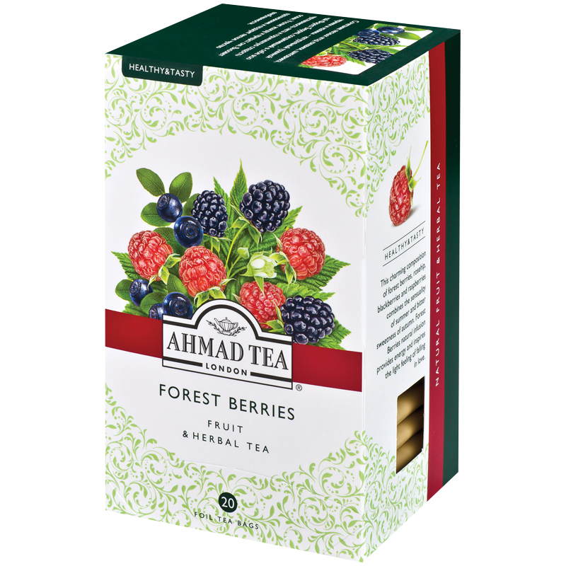 Чай Ahmad Tea "Forest Berries", травяной со вкусом и ароматом лесных ягод, 20 фольг. пакетиков по 2г