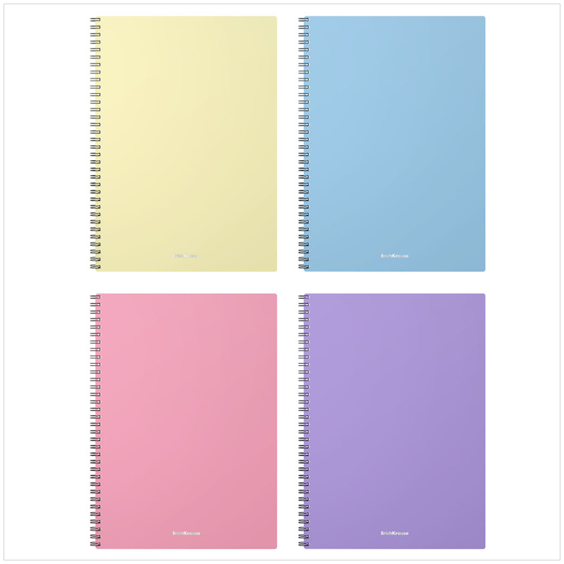 Тетрадь 80л., А4, клетка на гребне Erich Krause "Pastel", пластиковая обложка