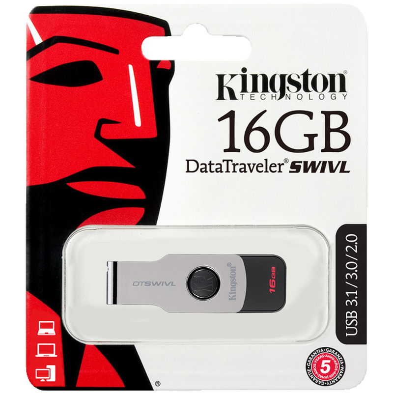 Память Kingston "SWIVL"  16GB, USB 3.1 Flash Drive, черный