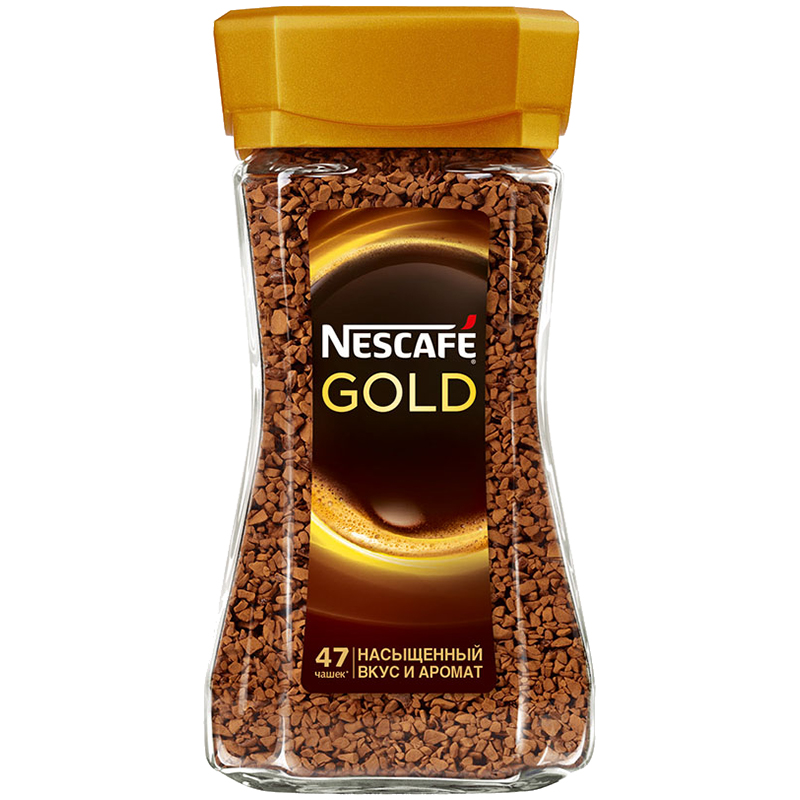 Кофе растворимый Nescafe "Gold", сублимированный, стеклянная банка, 95г