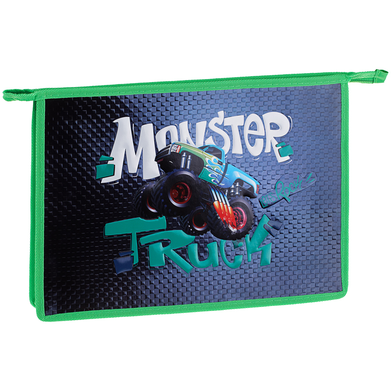 Папка для тетрадей 1 отделение, А4, ArtSpace "Monster truck", ламинированный картон, конгрев, фольга,
