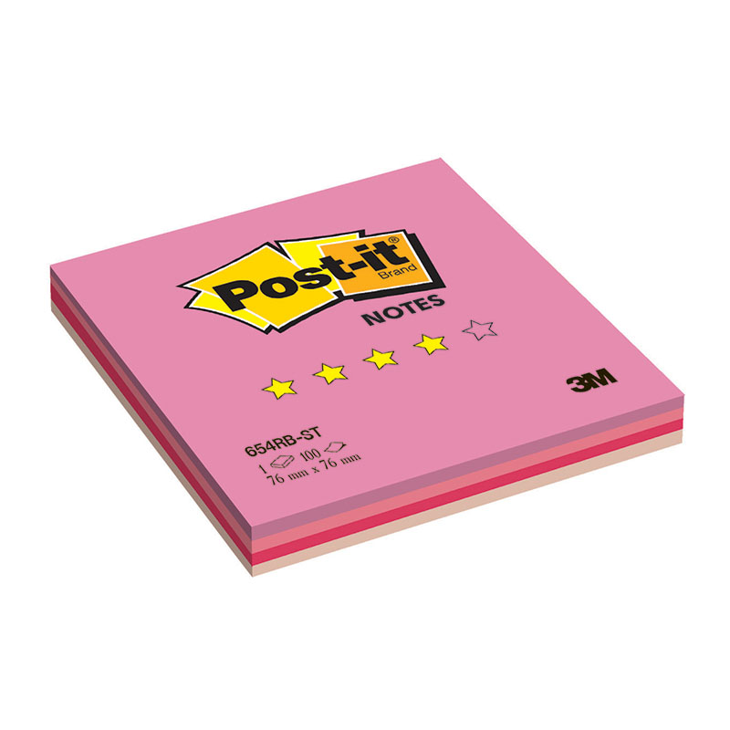 Самоклеящийся блок Post-it Original "Клубничная радуга", 76*76мм, 100л