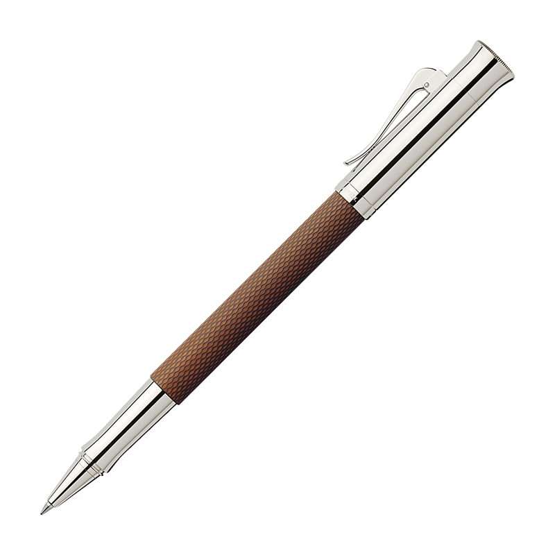 Ручка-роллер Graf von Faber-Castell "Guilloche Cognac" черная, подар. уп.