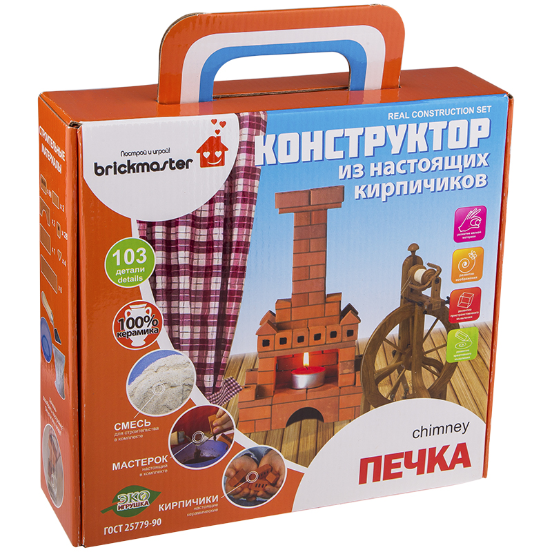 Конструктор керамический Брикмастер "Печка", 103 детали, картонная коробка