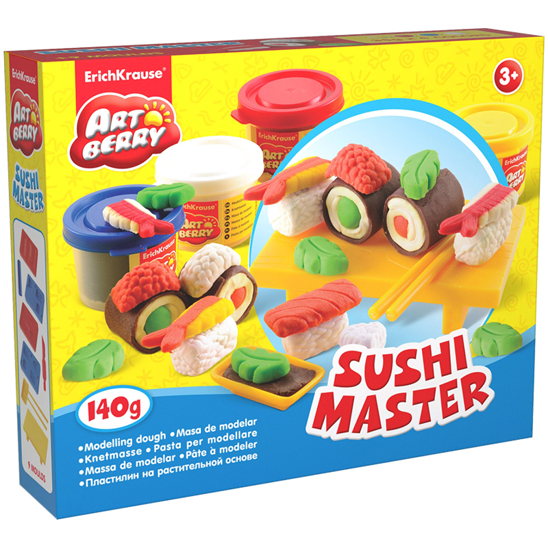 Набор для лепки ArtBerry "Sushi Master", 04 цвета*35г, аксессуары, картон